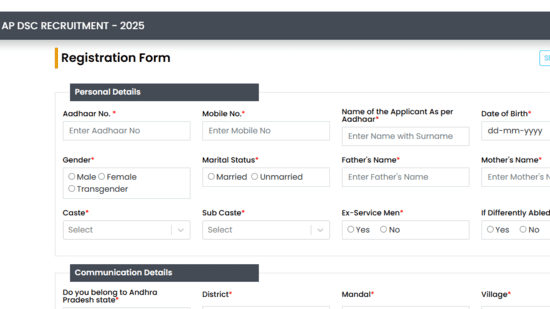 AP DSC 2025 Mega DSC Registration Now Open: How to Apply